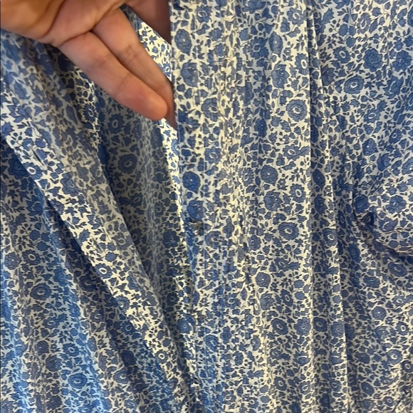 J. Crew Liberty Blue Floral Midi Dress, Size XL Tall - Picture 4 of 13
